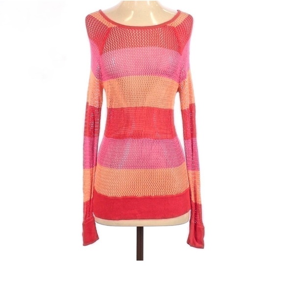 525 America knitted colorful stripped sweater size M - Picture 2 of 7